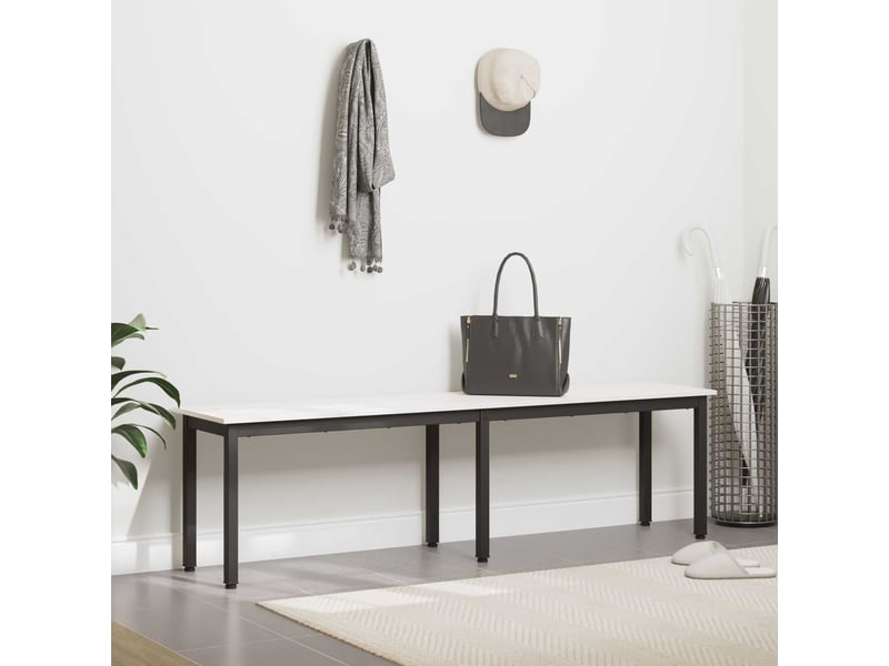  Banc d'entrée, banc d'intérieur blanc 160x35x45 cm bois de pin massif  - Conforama D