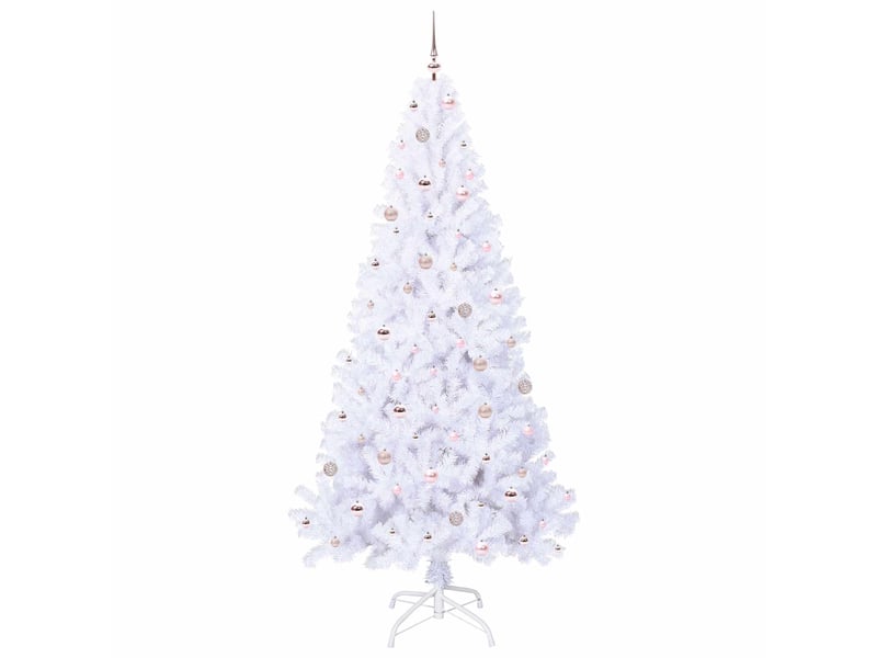  Sapin de noël - arbre de noël artificiel avec 300 led blanc 240 cm pvc et acier  - Conforama D