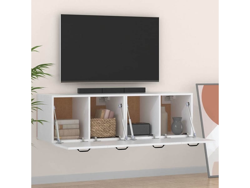  Armoires murales 2 pcs salon blanc 80x35x36,5cm bois d'ingénierie shl6145  - Conforama C