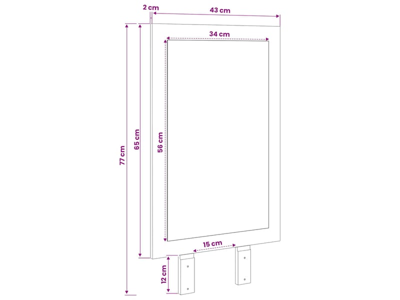  Miroir fauske blanc 43 x 3,5 x 77 cm rectangulaire cf62794  - Conforama E