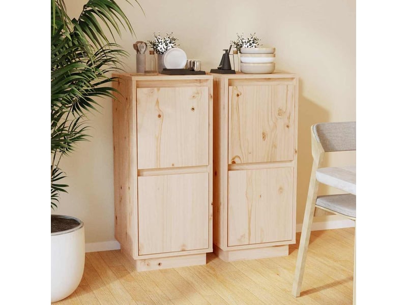  Buffets 2 pcs - bahut - meuble de rangement 31,5x34x75 cm bois massif de pin  - Conforama B