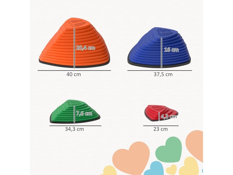  Pierres d'équilibre enfant 40 x 40 cm, lot de 11 – multicolore – antidérapantes, empilables intérieur et extérieur  - Conforama C