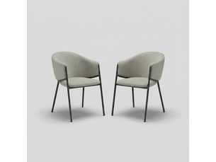 Lot de 2 chaises rembourrées en tissu bouclette easy-clean duna - gris