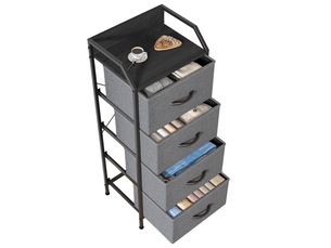 Chiffonnier 4 tiroir(s)    <strong>GENERIC HOME</strong> <strong></strong> coloris marron largeur 43 cm hauteur 97.5 cm