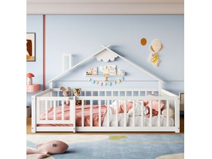 Lit simple 140x190 cm OKWISH coloris blanc