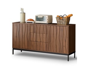 Buffet 2 porte(s)  3 tiroir(s)   - 150 cm coloris bois foncé 
