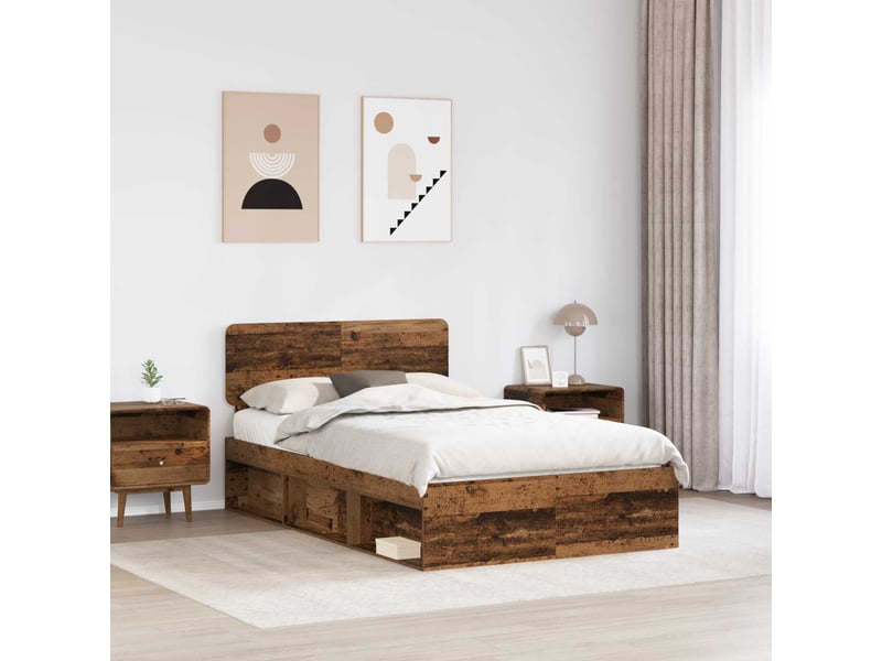  Lit double- lit adulte -  cadre de lit bois ancien 120 x 190 cm pin massif  - Conforama B