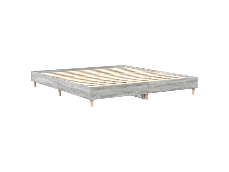  Lit double- lit adulte -  cadre de lit sans matelas sonoma gris 200x200 cm  - Conforama C