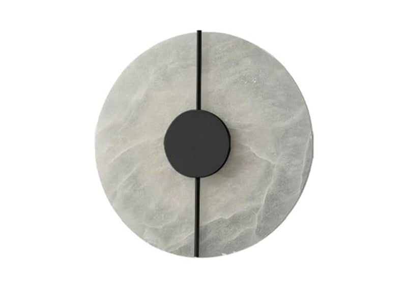  Applique murale ronde led design noir et blanc, effet marbre – fixation murale, pour salon, chambre et couloir  - Conforama A