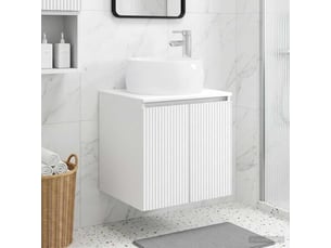 Vanité de lavabo mural, meuble de rangement blanc 49.5x44.5x66 cm shl9477