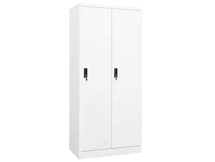 Garde-robe chambre, armoire de rangement blanc 80x50x180 cm acier