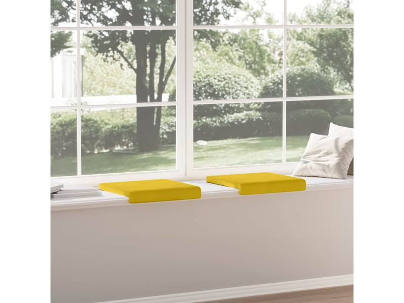  Lot de 2 coussins de banc, coussins d'assise, coussins pour chaisecanapé velours jaune profondeur 35 cm cf52541  - Conforama D