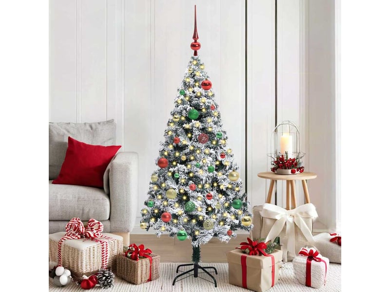  Sapin de noël artificiel, arbre de noël blanc 150 cm pvc, acier et plastique shl6541  - Conforama B