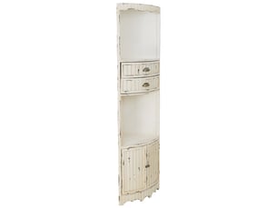 Étagère d'angle en bois blanc 40x40x185 cm h