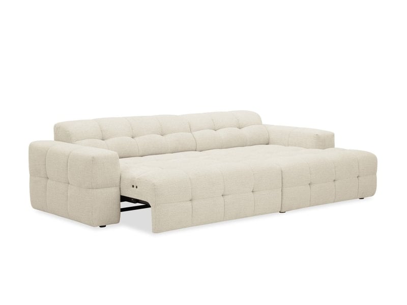  Canapé d'angle relax électrique en velours texturé beige fedora - angle droit KF9151-3M-BEI - Conforama A