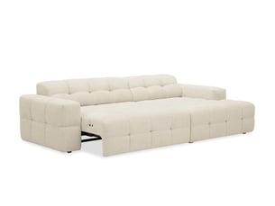 Canapé d'angle droit fixe DECO IN PARIS KF9151-3M-BEI 5 places Velours beige