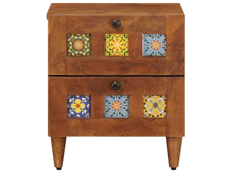  Table de chevet avec tiroir 2 pièces marron 40 x 33 x 46 cm  - Conforama C