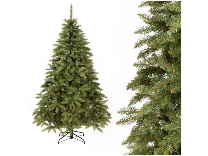  Sapin de noël artificiel avec pied 180 cm epicéa du caucase  - Conforama E