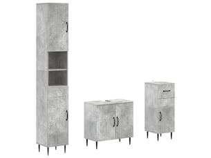 Ensemble de meuble de salle de bain 3 pièces haarlem gris béton cf63454