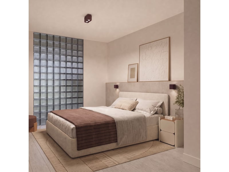  Plafonnier riff 1 brun gu10 aluminium moderne 10x10x10cm SL.3078 - Conforama C