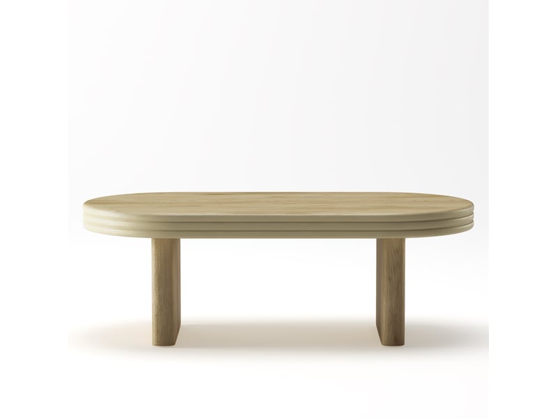  Table basse ovale 120x60x41,5 cm mdf naturelle  - Conforama A