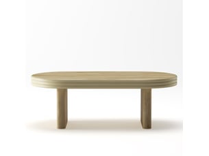 Table basse ovale coloris naturel <strong>BEAUNIV</strong> <strong></strong> - 60 cmx120 cm