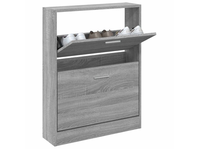  Meuble à chaussure, armoire à chaussures sonoma gris 59x17x81 cm bois d'ingénierie  - Conforama C