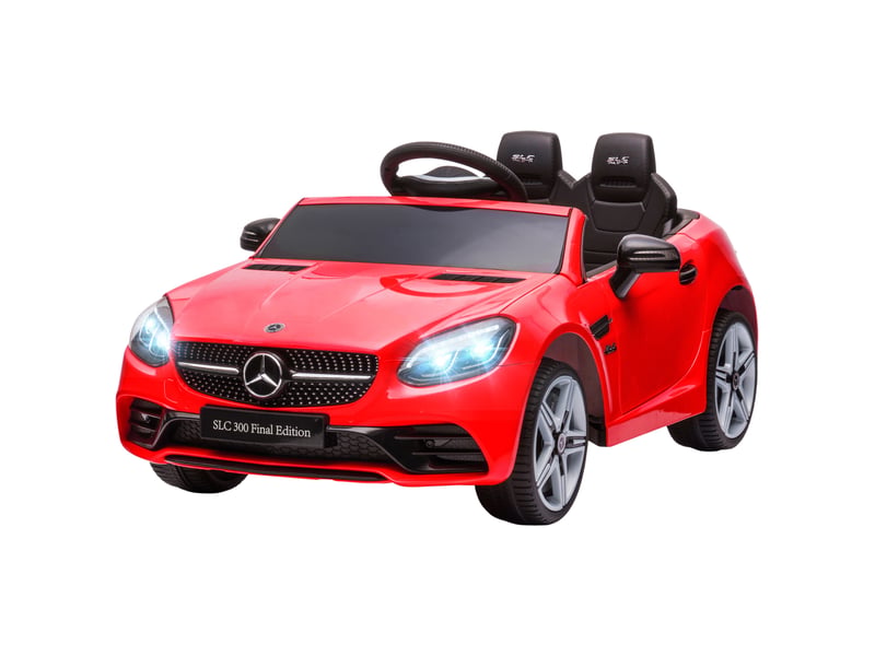  Voiture électrique mercedes slc 300 sous licence officielle pour enfants, avec télécommande, en polypropylène et métal, 107 x 62,5 x 44 cm, rouge.  - Conforama B
