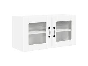 Meuble mural de cuisine, cabinet en verre mural blanc 80x31x40cm shl9632