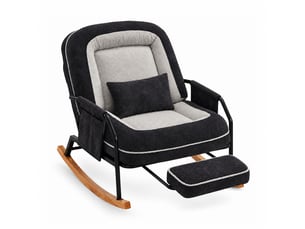 Fauteuil relax manuel Velours côtelé noir