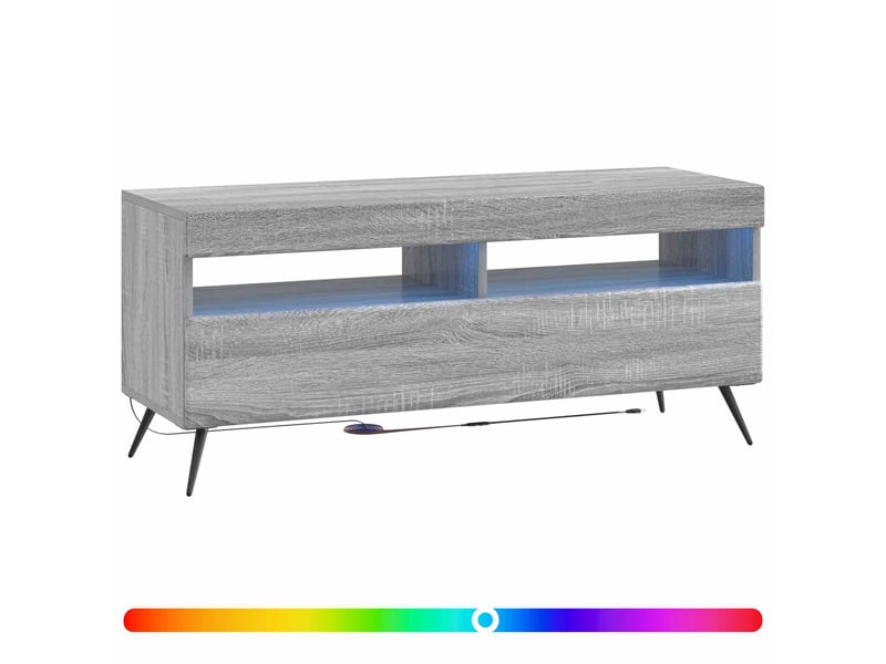 Meuble tv - banc tv - meuble de rangement led sonoma gris bois d'ingénierie - Conforama C