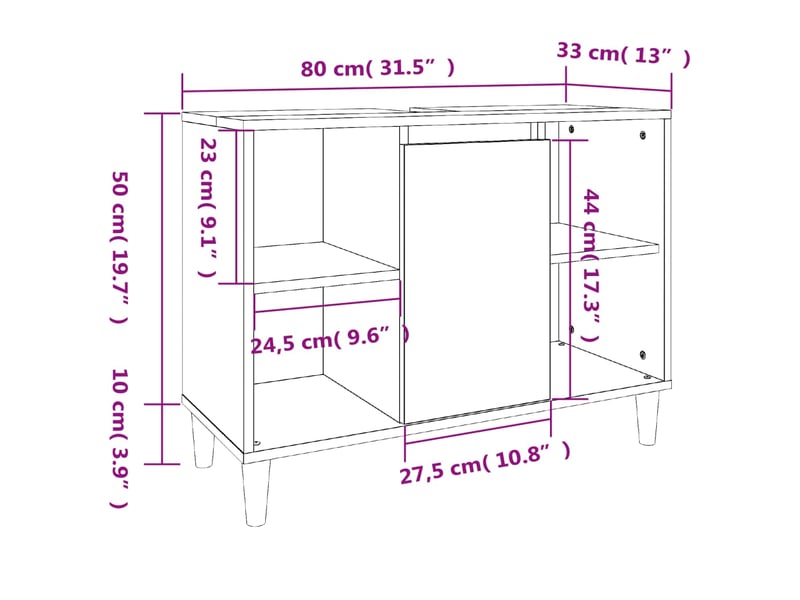 Ensemble de meubles salle de bain 3 pcs blanc bois d'ingénierie cf63938 - Conforama E