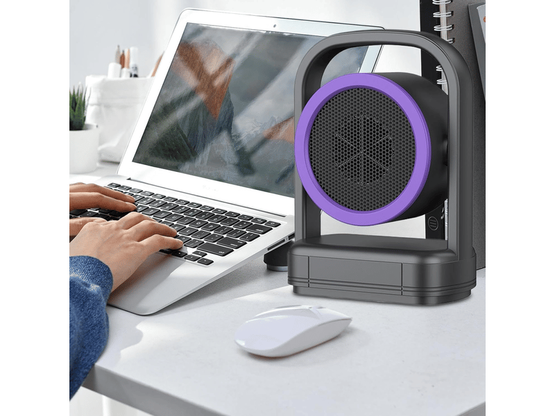 Mini chauffage électrique 500w réfeuilleur intérieur portable hiver accessory bureau chambre de salle de bain garage cavana table, violet - Conforama C