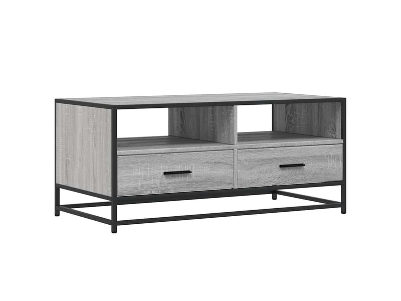  Table basse - table de salon - table à thé sonoma gris 100x50x45 cm bois d'ingénierie et métal  - Conforama A