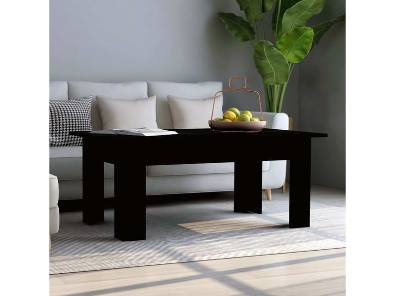  Table basse - table de salon - table à thé noir 100x60x42 cm bois d’ingénierie  - Conforama B