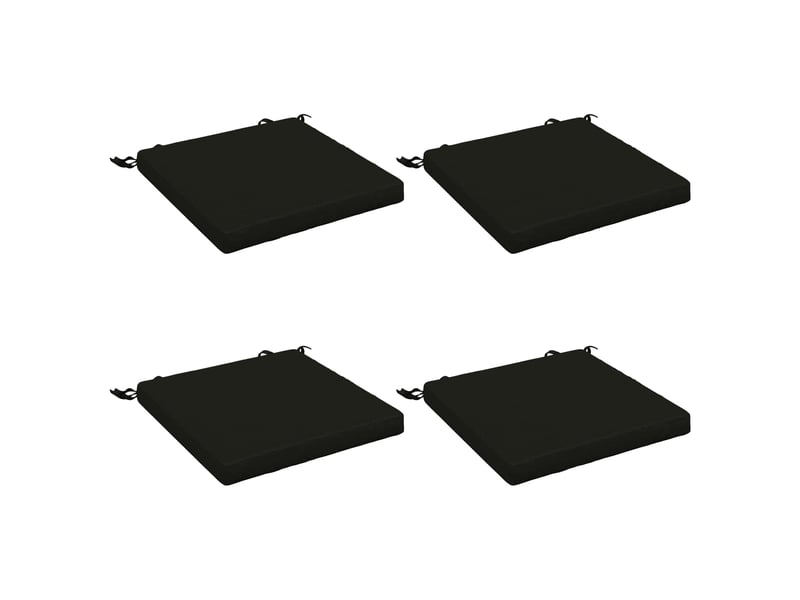 Lot de 4 coussins de siège, coussins d'assise soest 100 % polyester noir cf60445 - Conforama A