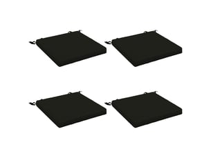 Lot de 4 coussins de siège, coussins d'assise soest 100 % polyester noir cf60445