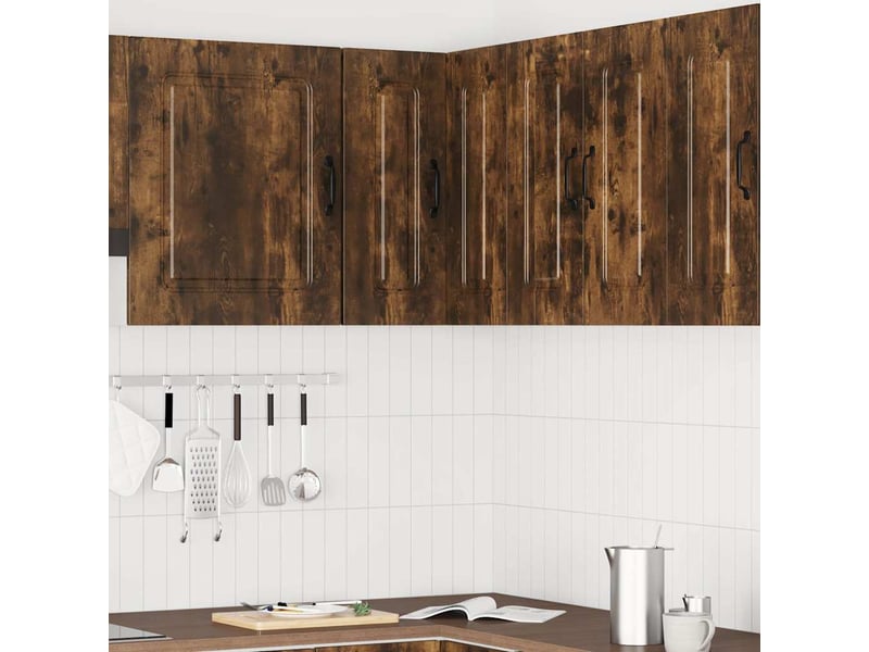  Meuble de rangement, armoire murale d'angle de cuisine kalmar chêne fumé  - Conforama C