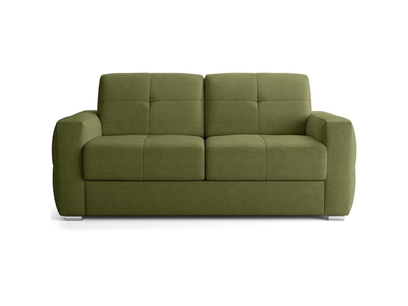  Canapé capitonné convertible 3 places en tissu chenille vert olive - ouverture express - cassian Cassian - Conforama A