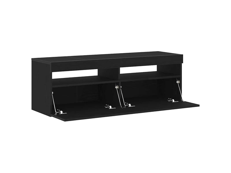 Meuble tv - banc tv - meuble de rangement 120 x 35 x 40 cm chêne noir bois d'ingénierie - Conforama E