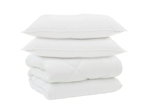 Duvet d'hiver avec oreiller 3 pièces - couette blanc microfibre