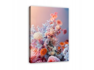 Tableau décoration murale impression sur toile corail nature rose - 70x100 cm - tableau décoration murale chambre et salon