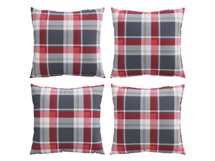 Lot de 4 coussins de canapé, coussins décoratifs motif à carreaux rouges 60 x 60 cm en tissu cf59225