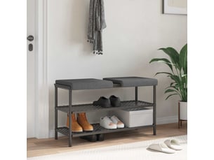 Lot de 2 coussins de banc, coussins d'assise, coussins pour chaisecanapé tissu gris foncé profondeur 35 cm cf52508