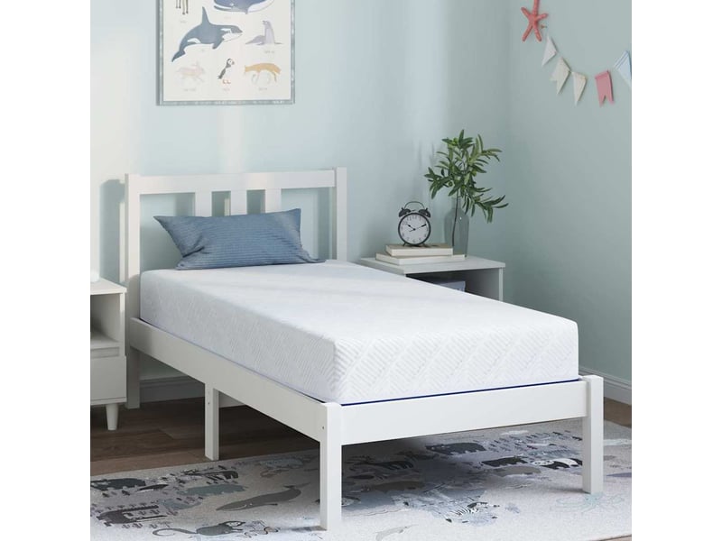 Matelas confort blanc et bleu 80x160 cm tissu jacquard - Conforama B