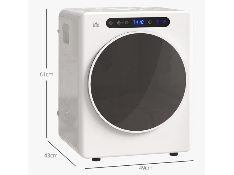  Sèche-linge compact 3 kg 49 x 43 x 61 cm blanc, acier inoxydable, 6 programmes avec commande tactile  - Conforama C
