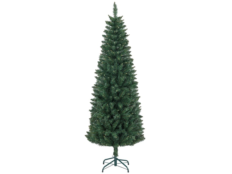  Sapin de noël artificiel 180 cm arbre de noël slim avec support en acier pliable, 479 branches épines vert  - Conforama B