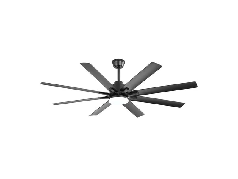 Ventilateur de plafond - avec télécommande et éclairage led et moteur réversible - abs - noir - 167.6 x 167.6 x 35.6 cm - installation au plafond - salon et chambre EU-KBS-66K002SMTY-BK-DC-BK-60 - Conforama A