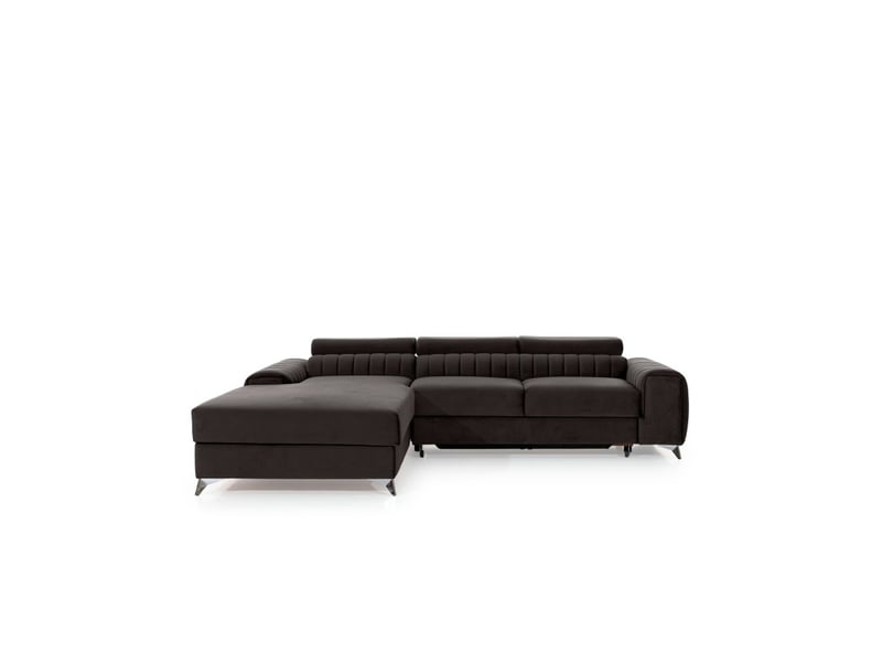  Canapé d'angle gauche gris foncé convertible 3 places jayson design contemporain  - Conforama A