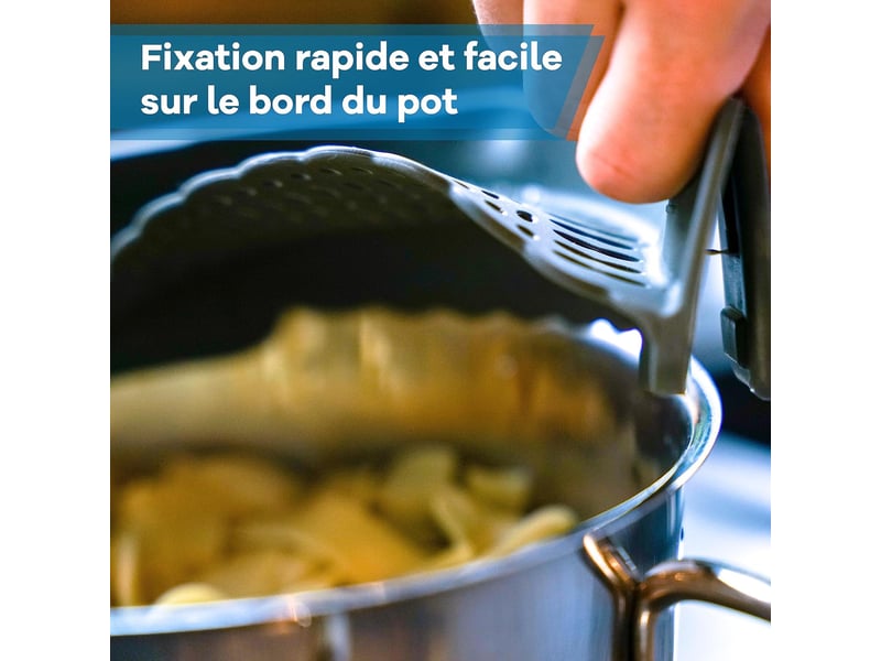  Passoire-tamis de cuisine en silicone avec poignée – suspendue, grise  - Conforama C